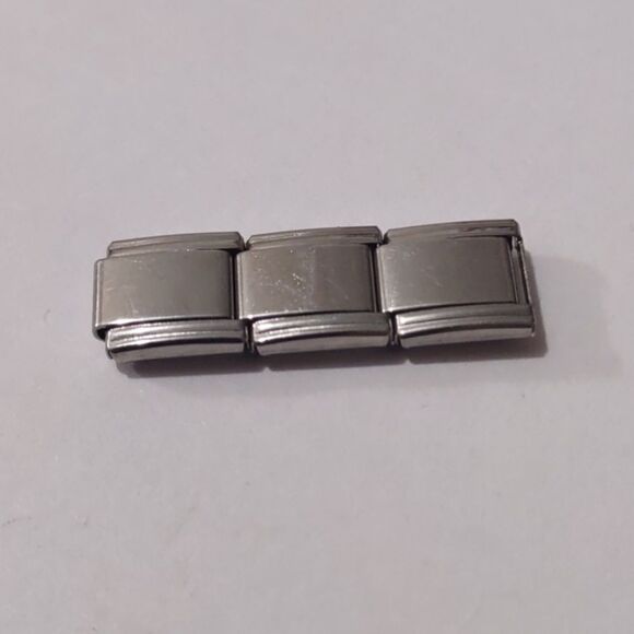 3 Blank Italian Link Stainless Steel Nomination Charm - Picture 1 of 2